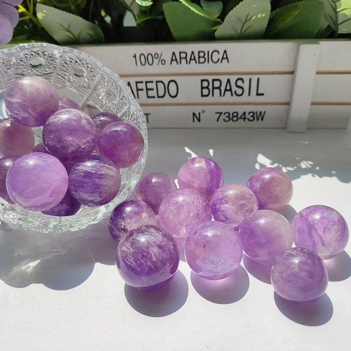 Wholesale Natural Gemstone Crystals Healing Stones 2-3 cm Amethyst Sphere Ball Crafts For Healing - Fairy healing crystal