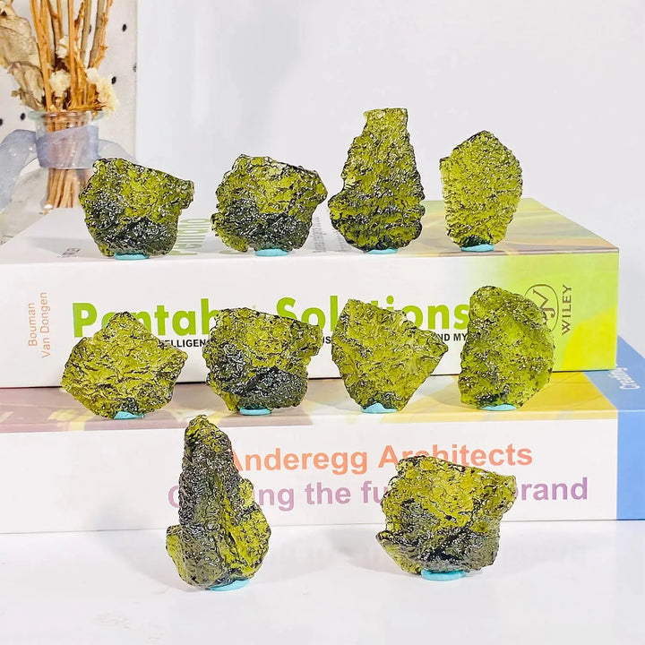 Wholesale Natural Crystal Crafts Green Rough Czech meteorite For Decoration & Jewlery Making - Fairy healing crystal