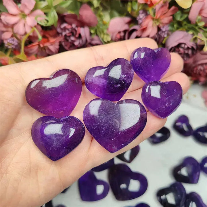 Wholesale bulk Natural Crystal Healing Stone polishing Amethyst heart Crafts  gifts For home decoration - Fairy healing crystal