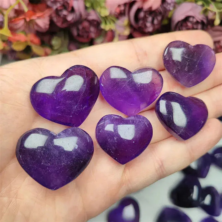 Wholesale bulk Natural Crystal Healing Stone polishing Amethyst heart Crafts  gifts For home decoration - Fairy healing crystal