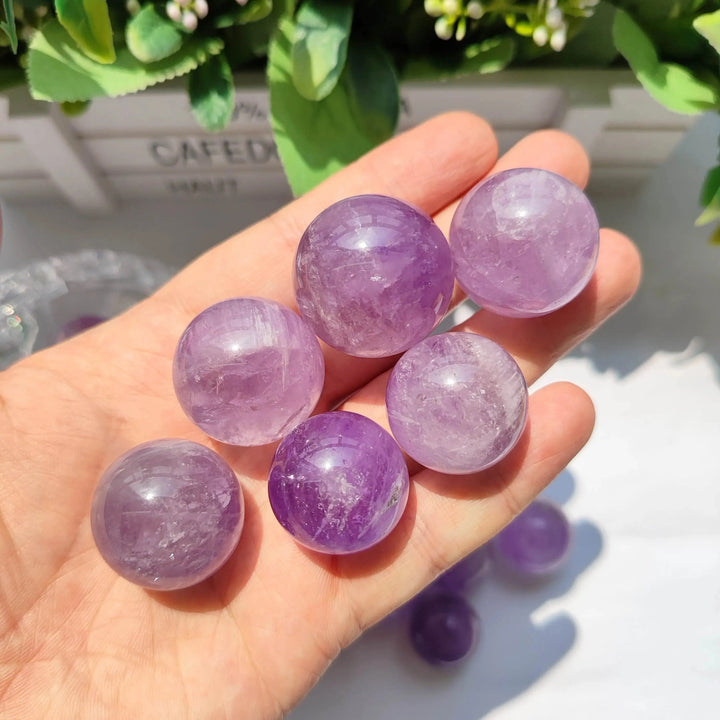 Wholesale Natural Gemstone Crystals Healing Stones 2-3 cm Amethyst Sphere Ball Crafts For Healing - Fairy healing crystal