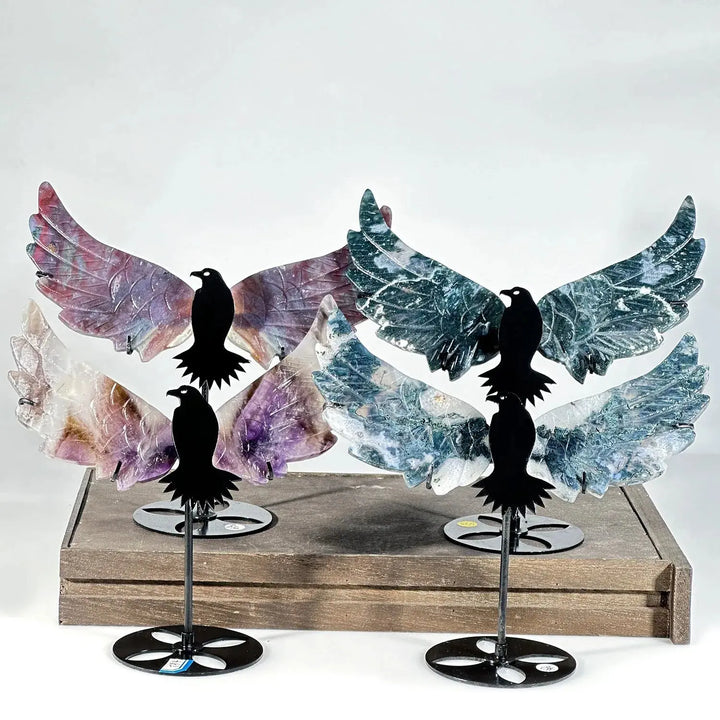 Wholesale high quality natural crystal Bird Wing carving crafts Free From for home decoration - Fairy healing crystal