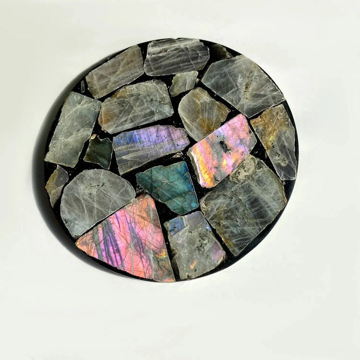 wholesale labradorite disk ornaments original stone mineral specimens spiral plates home decoration gifts - Fairy healing crystal