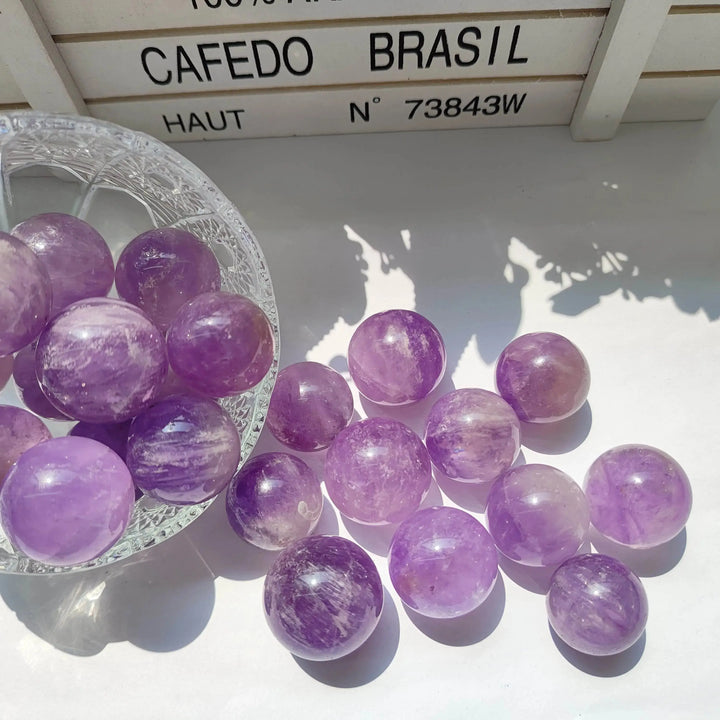 Wholesale Natural Gemstone Crystals Healing Stones 2-3 cm Amethyst Sphere Ball Crafts For Healing - Fairy healing crystal