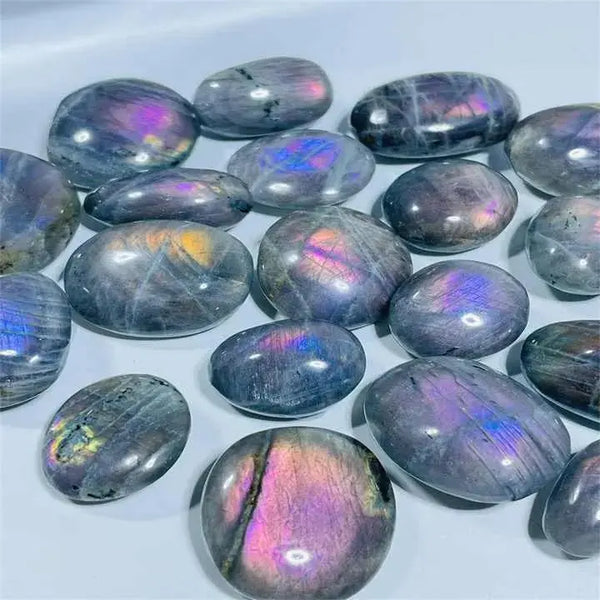 Natural Purple Labradorite Palm Stone