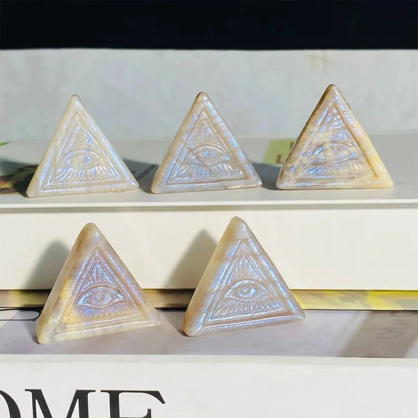 Moonstone Pyramid Carving Crafts