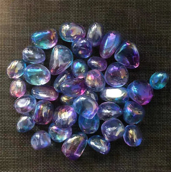 Aura Clear Quartz Tumbled Stones