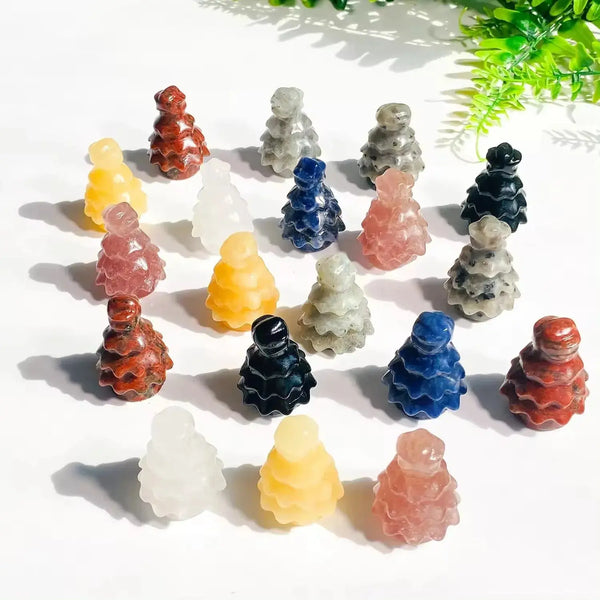 Natural Crystal Christmas Tree Carving Crafts