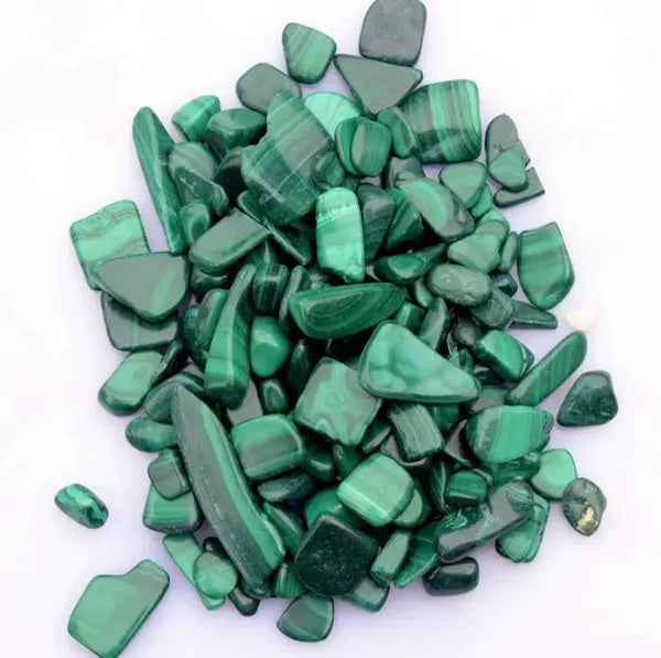 Natural Malachite Chips & tumbled stone