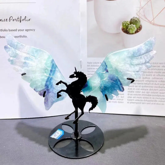 High Quality Natural Blue Fluorite Wings Crafts Crystal healing stone For Home decoration - Fairy healing crystal