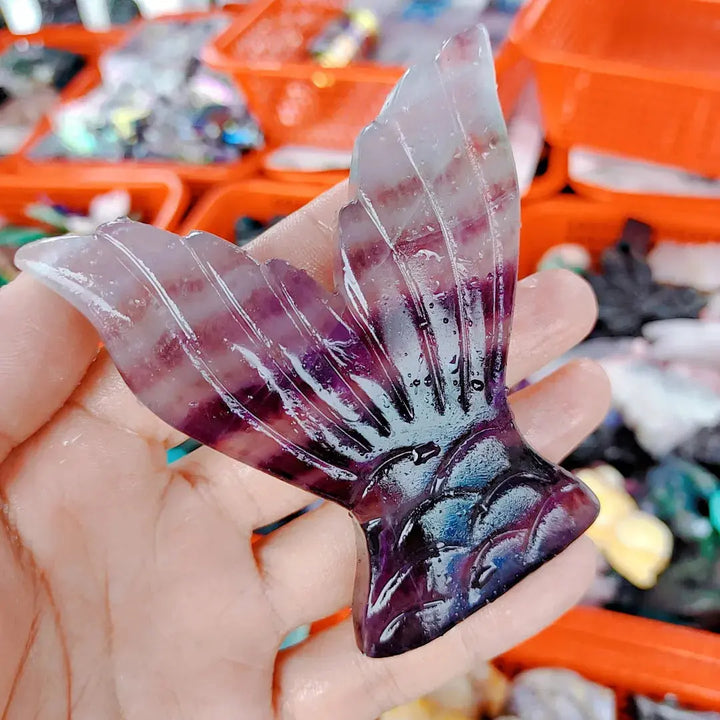 Wholesale Crystals Natural Crystal Crafts Quartz Whale Tail crystals healing stones Handmade Products For Home Decoration - Fairy healing crystal