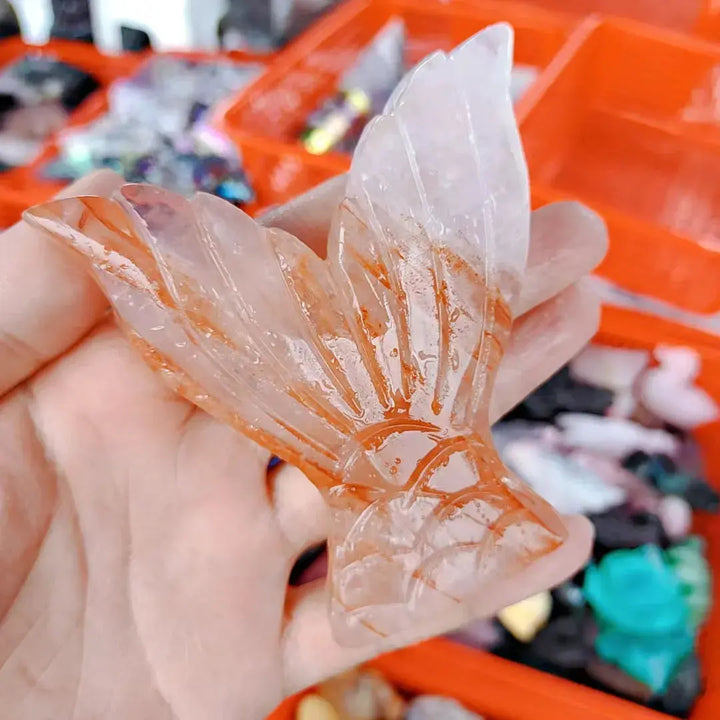 Wholesale Crystals Natural Crystal Crafts Quartz Whale Tail crystals healing stones Handmade Products For Home Decoration - Fairy healing crystal