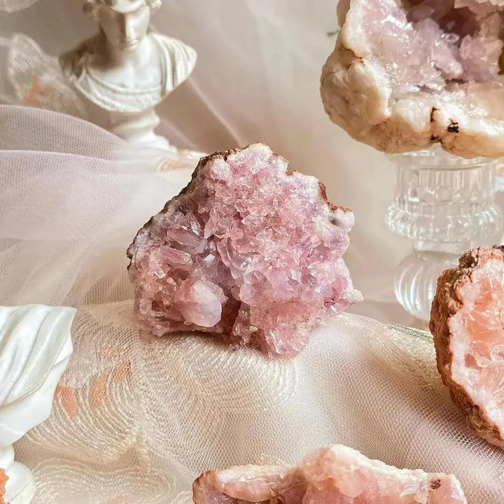 New Arrival Wholesale Crystals Natural Quartz Geode Pink Amethyst Clusters Crystals Healing Stones Handmade Products For Home Decoration - Fairy healing crystal