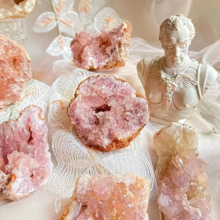 New Arrival Wholesale Crystals Natural Quartz Geode Pink Amethyst Clusters Crystals Healing Stones Handmade Products For Home Decoration - Fairy healing crystal