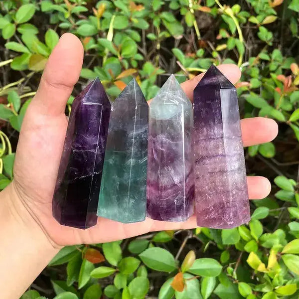 Natural Watermelon Fluorite Points